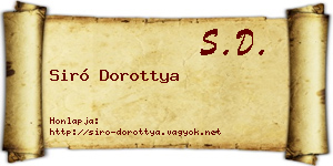 Siró Dorottya névjegykártya